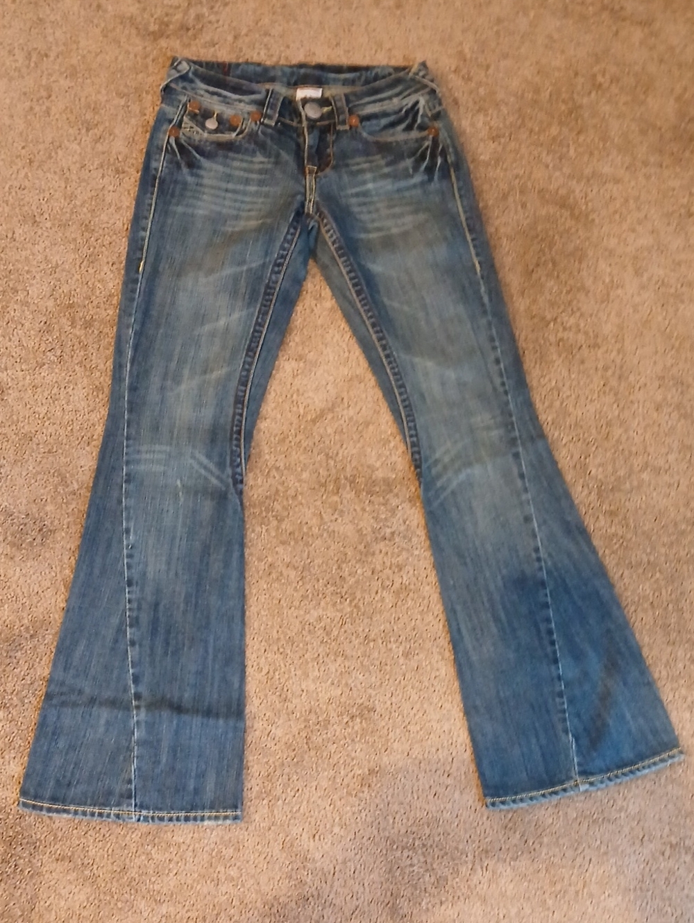 True Religion Ladie's Joey Big T "Dusty Road" Flare Leg Jeans Size:6 - Picture 3 of 16